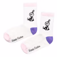 Nordic Buddies Little My Pranking Women's Retro Socks - White, Pink and Purple