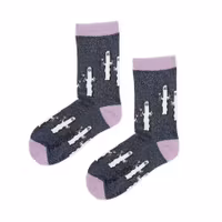 Nordic Buddies Hattifatteners Glitter Women's Socks - Blue Glitter