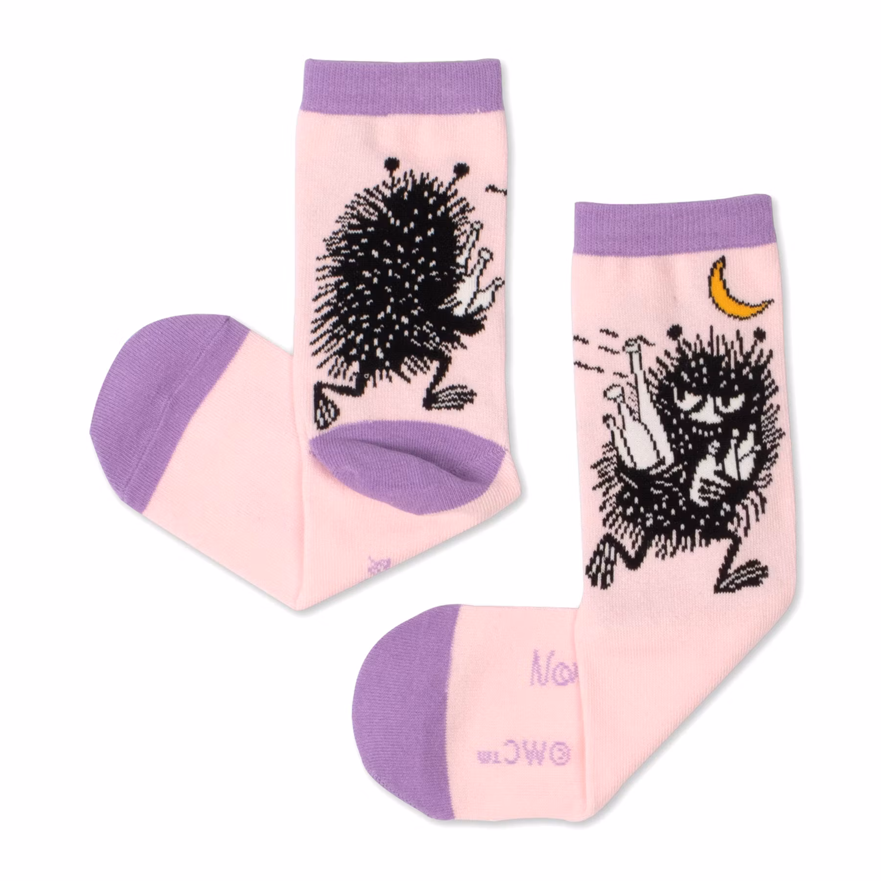 Nordic Buddies Stinky's Butt Women's Socks - Light Pink & Purple