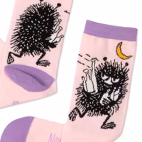Nordic Buddies Stinky's Butt Women's Socks - Light Pink & Purple