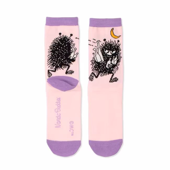 Nordic Buddies Stinky's Butt Women's Socks - Light Pink & Purple