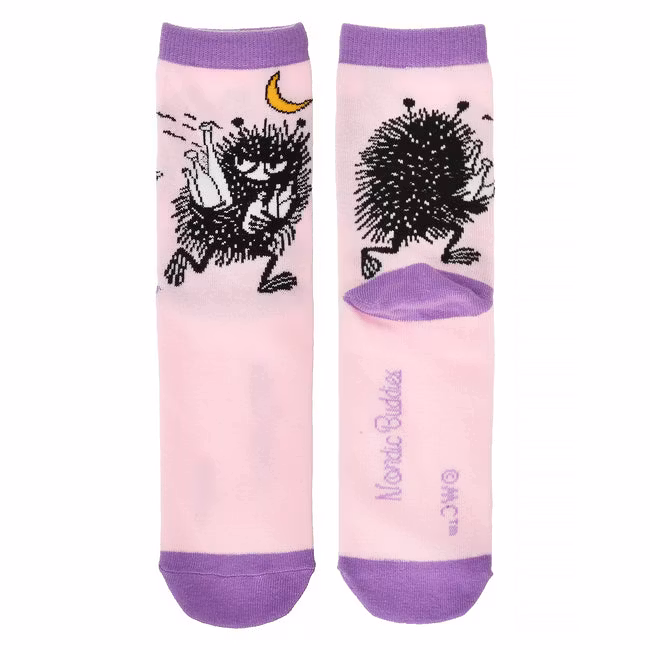 Nordic Buddies Stinky's Butt Women's Socks - Light Pink & Purple