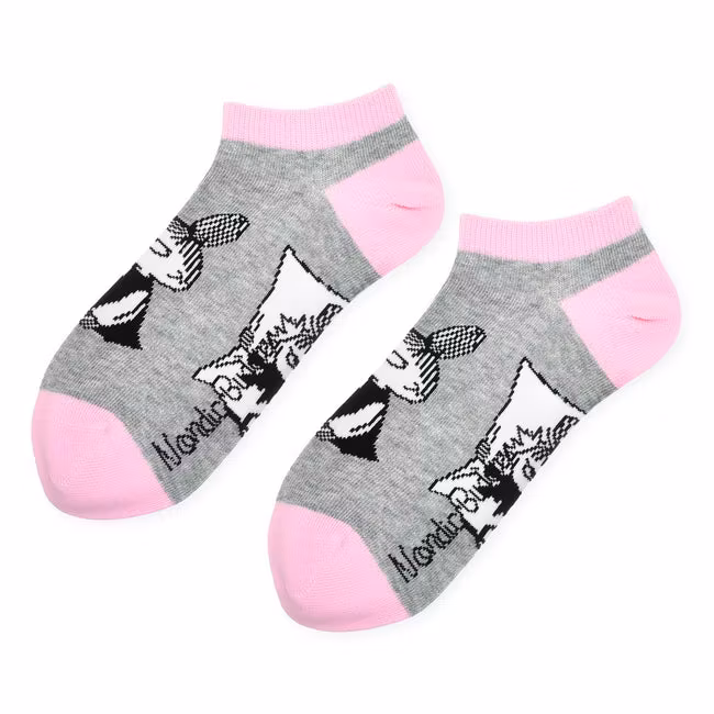 Nordic Buddies Little My Pranking Women´s Ankle Socks - Grey and Icy Pink