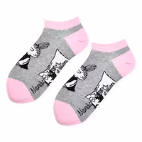 Nordic Buddies Little My Pranking Women´s Ankle Socks - Grey and Icy Pink