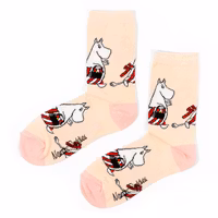 Nordic Buddies Moominmamma Running Errands Women's Socks - Peach & Light pink
