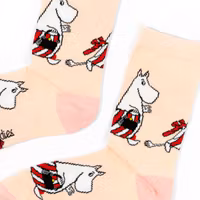 Nordic Buddies Moominmamma Running Errands Women's Socks - Peach & Light pink
