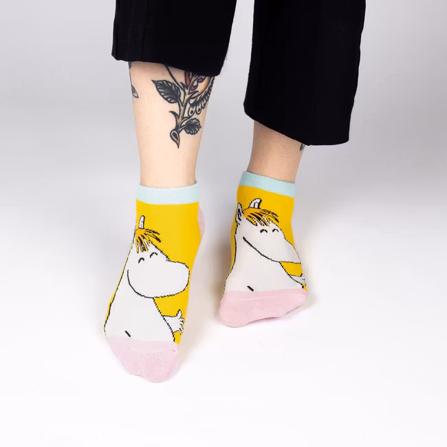 Nordic Buddies Snorkmaiden Dreaming Women's Ankle Socks - Yellow, Pink and Blue