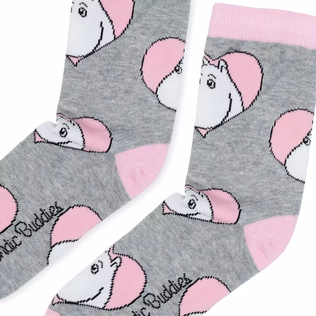 Nordic Buddies Moomintroll Love Women's Socks - Grey & Pink