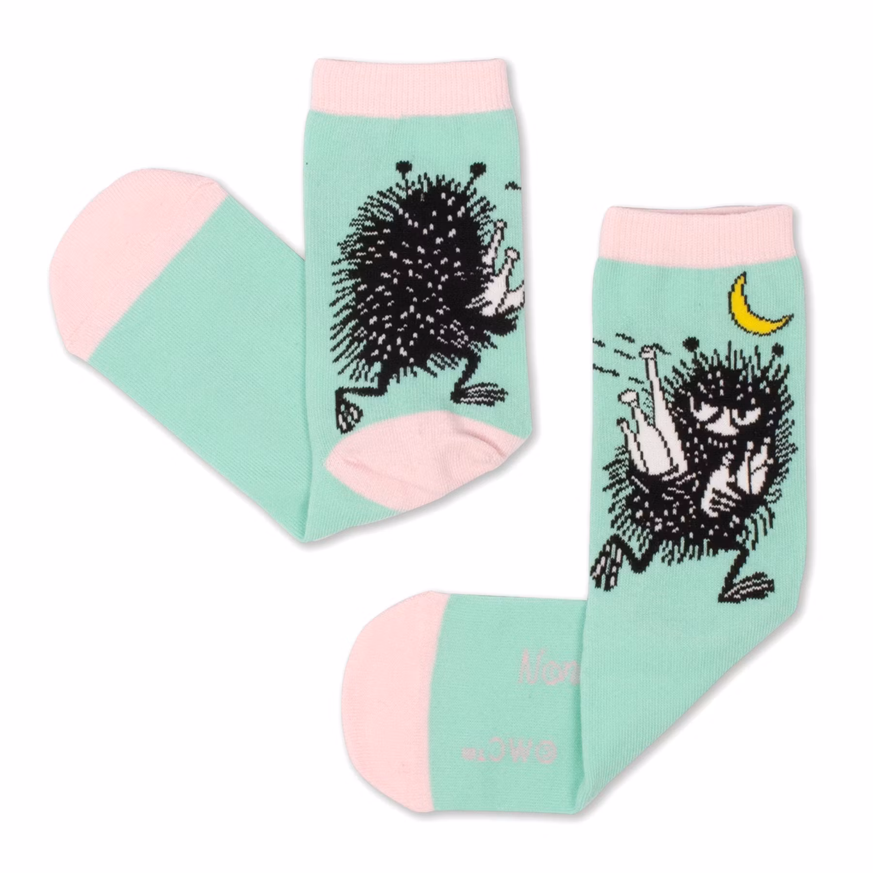 Nordic Buddies Stinky's Butt Women's Socks - Turquoise and Light Pink