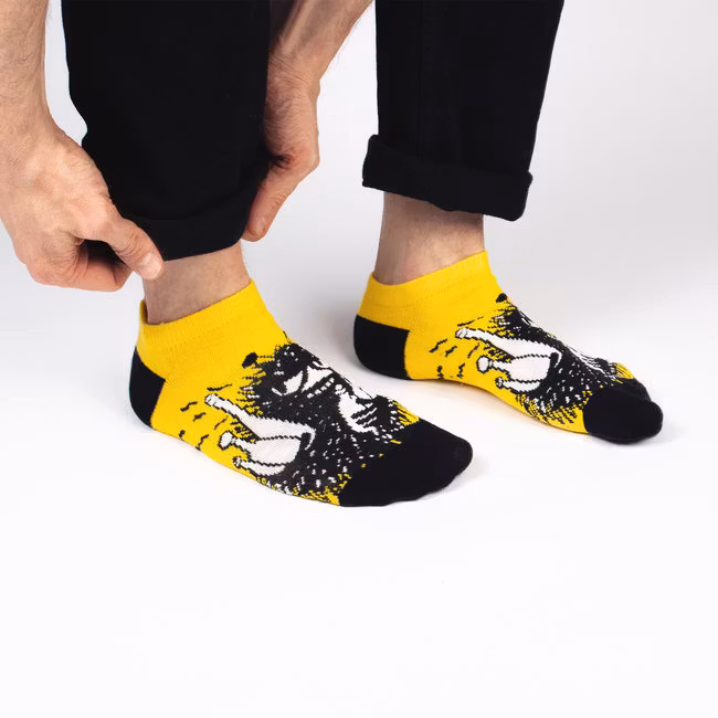 Nordic Buddies Stinky's Getaway Women's Ankle Socks - Yellow and Black
