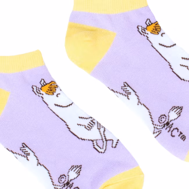 Nordic Buddies Snorkmaiden Dreaming Women's Ankle Socks -  Lilac and Yellow
