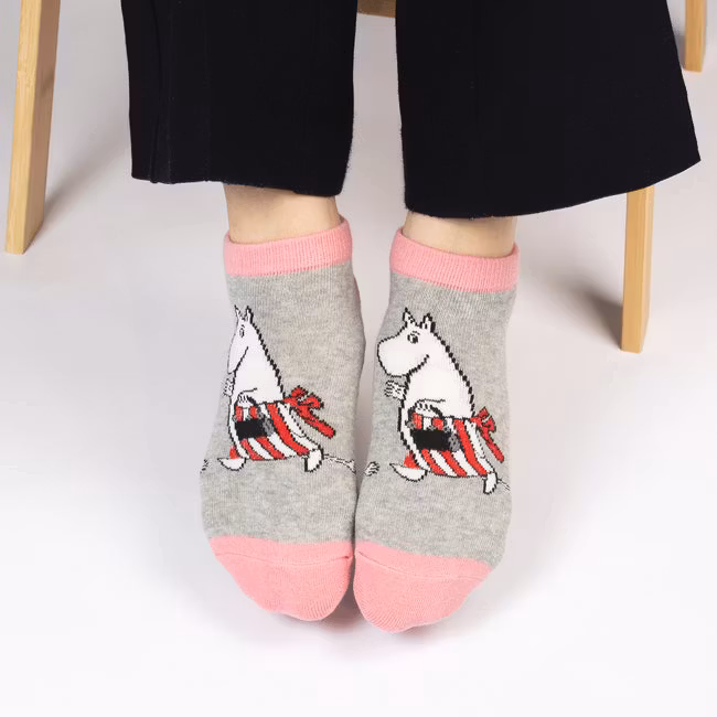 Nordic Buddies Moominmamma Women’s Ankle Socks - Grey and Pink