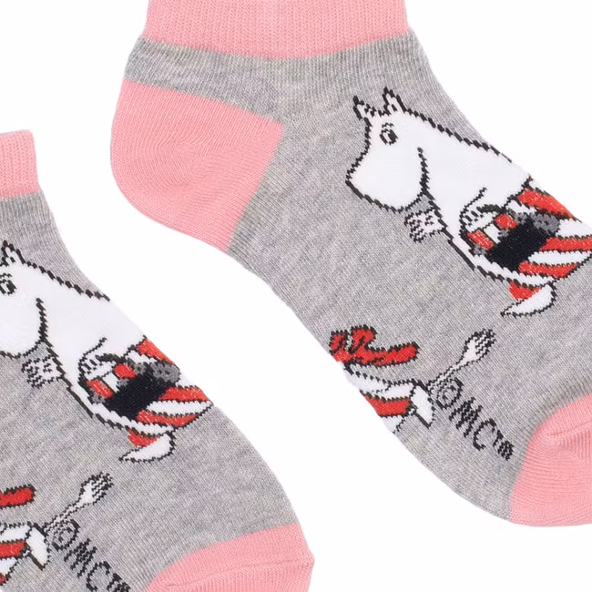 Nordic Buddies Moominmamma Women’s Ankle Socks - Grey and Pink