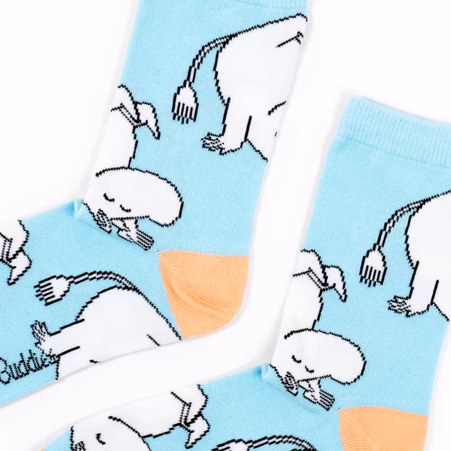 Nordic Buddies Moomintroll Happiness Women's Socks - Light blue and Peach