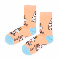 Nordic Buddies Snorkmaiden at the Beach Women's Socks - Peach and Blue