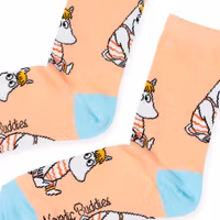 Nordic Buddies Snorkmaiden at the Beach Women's Socks - Peach and Blue