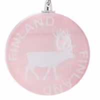 Robin Ruth Round Glass Key Holder - Finland Reindeer