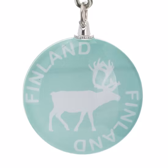 Robin Ruth Round Glass Key Holder - Finland Reindeer