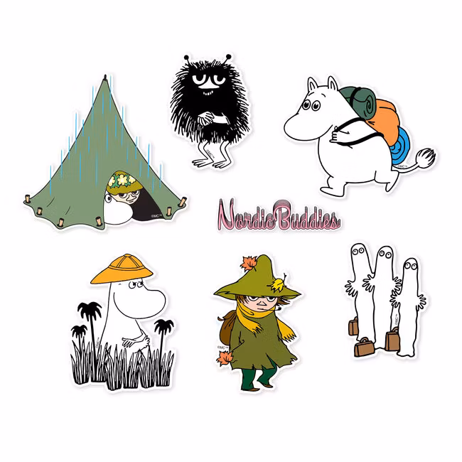 Ensemble d'autocollants Nordic Buddies Aventure Moomin (6 pièces)