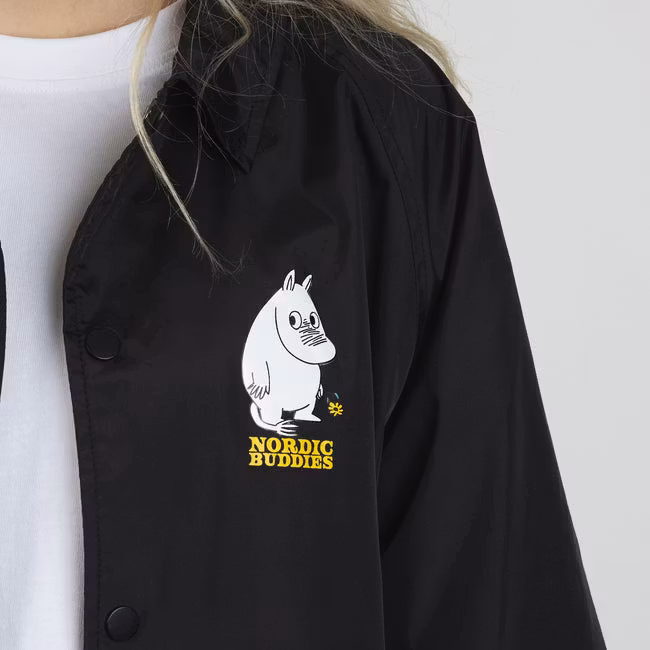 Nordic Buddies Moomintroll's Flower Coach Jacket - Black