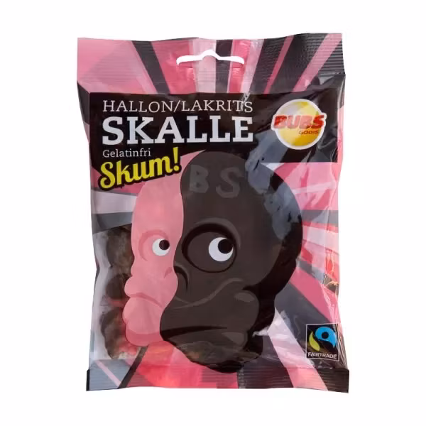 BUBS Foam Skulls, Raspberry/Licorice - 90 grams