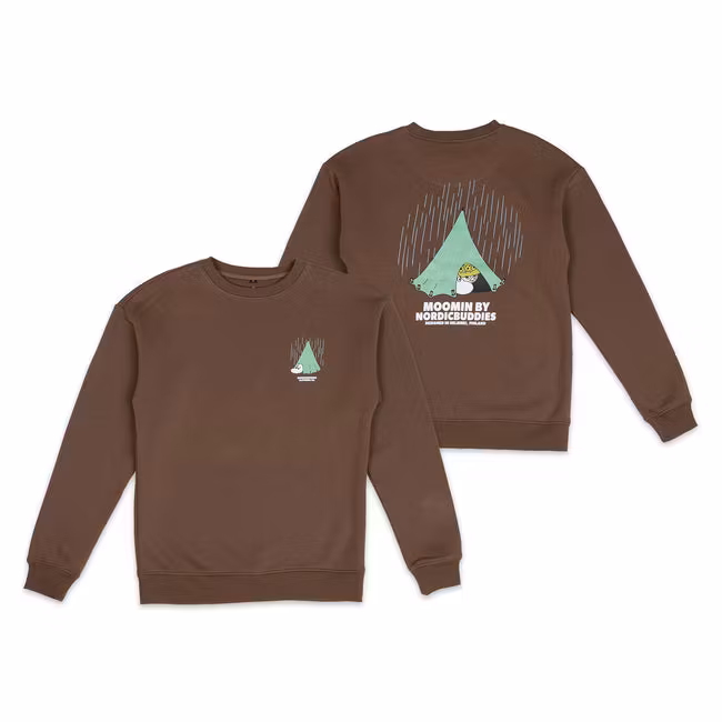 NordicBuddies Moomintroll Camping Crewneck College Unisex - Brown