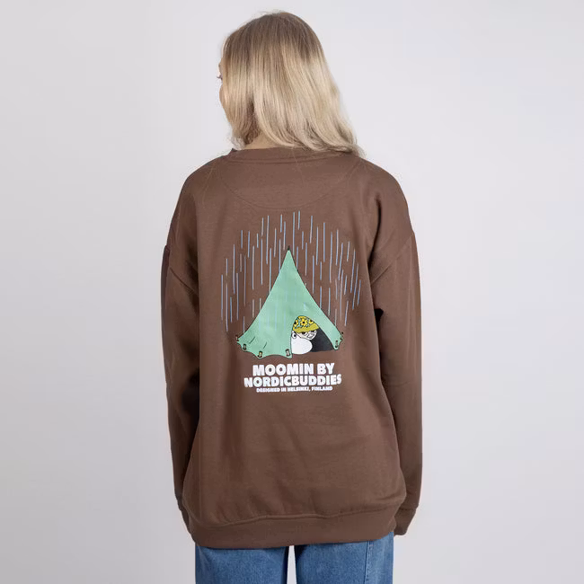 NordicBuddies Moomintroll Camping Crewneck College Unisex - Brown
