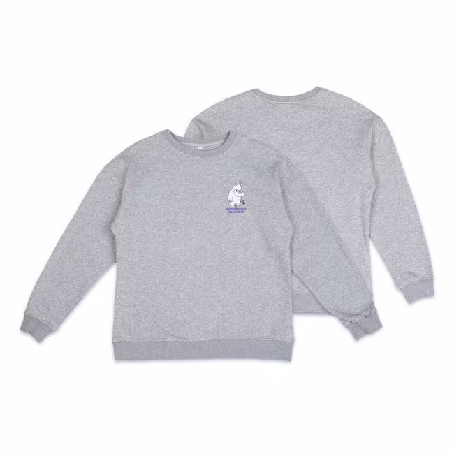 NordicBuddies Moomintroll's Flower Crewneck College Unisex - Grey