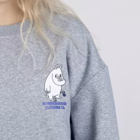 NordicBuddies Moomintroll's Flower Crewneck College Unisex - Grey