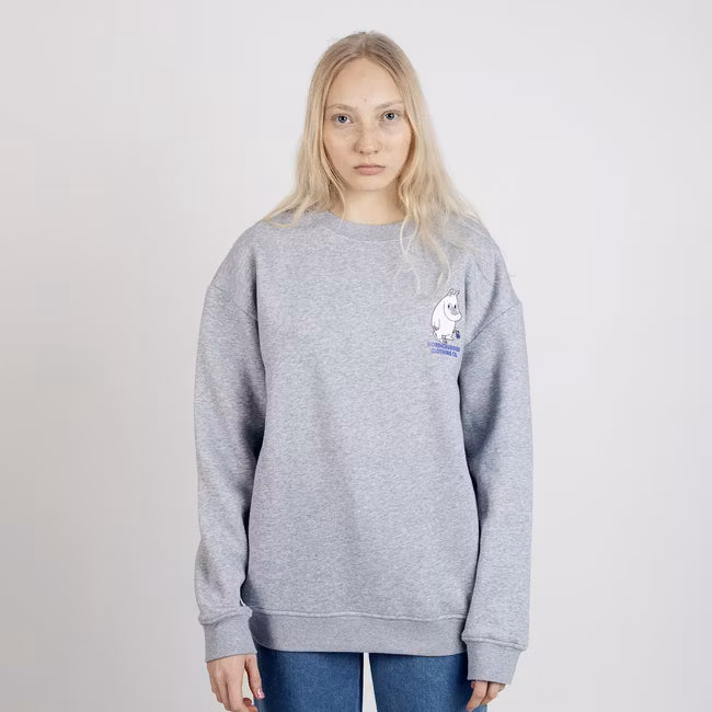 NordicBuddies Moomintroll's Flower Crewneck College Unisex - Grey