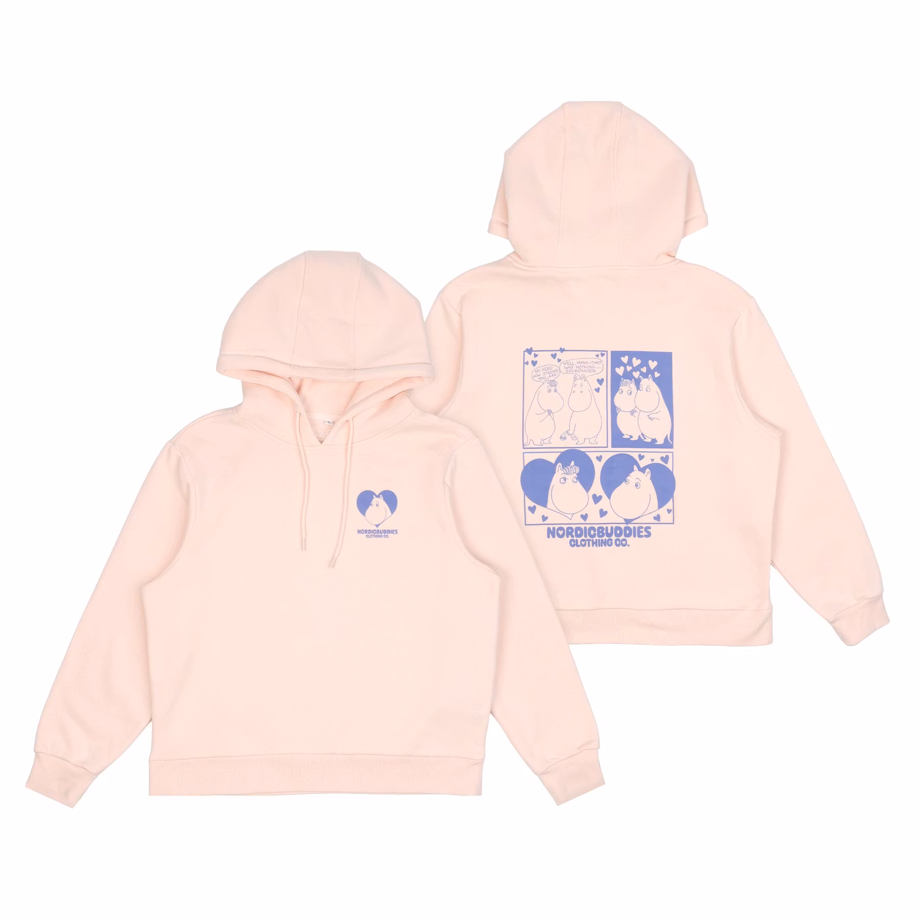 Sweat à capuche NordicBuddies Moomin Love pour femme - Rose