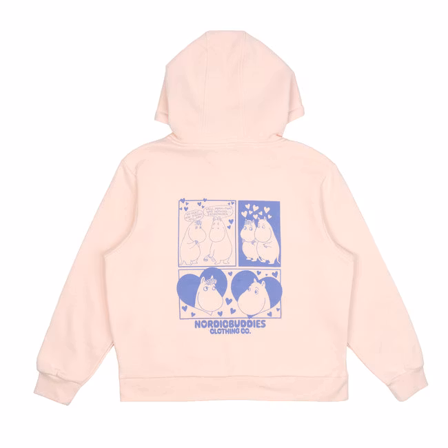 Sweat à capuche NordicBuddies Moomin Love pour femme - Rose