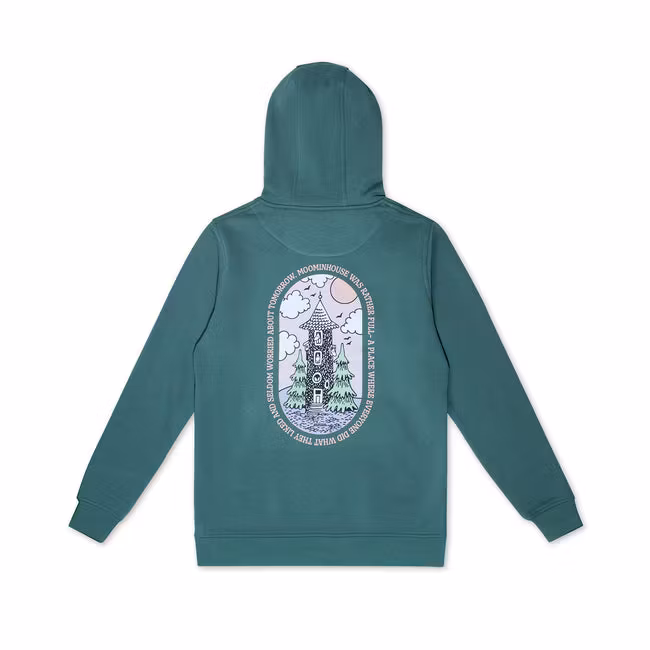 Bluza z kapturem NordicBuddies Organic Premium Moominhouse – zielona