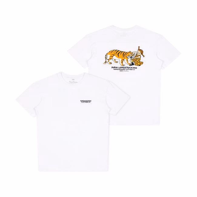 NordicBuddies Pippi And The Tiger T-Shirt, White
