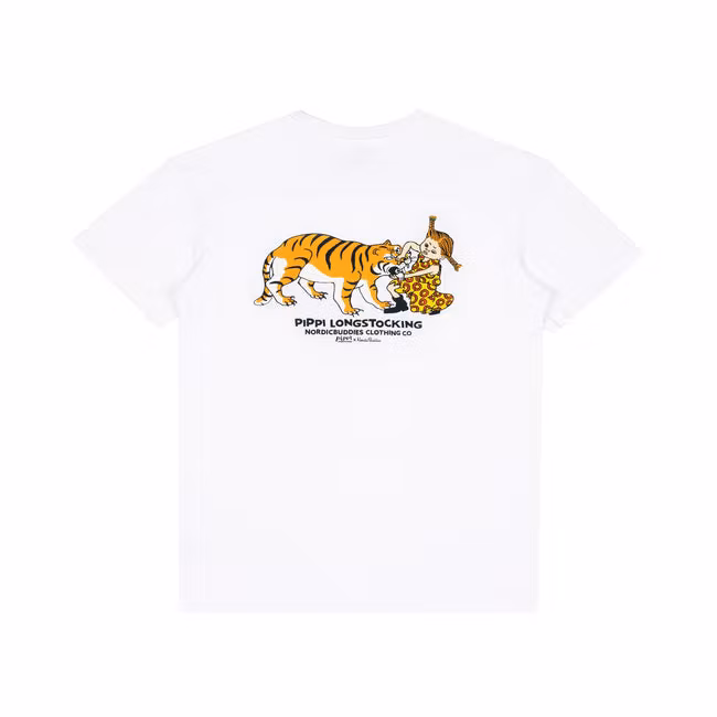 NordicBuddies Pippi And The Tiger T-Shirt, White