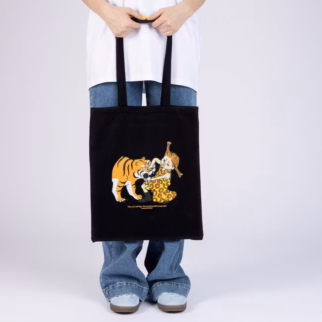 Bolso tote Pippi y el Tigre de NordicBuddies, negro