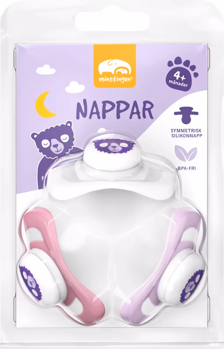 Minstingen Pacifier, Purple - 3-pack