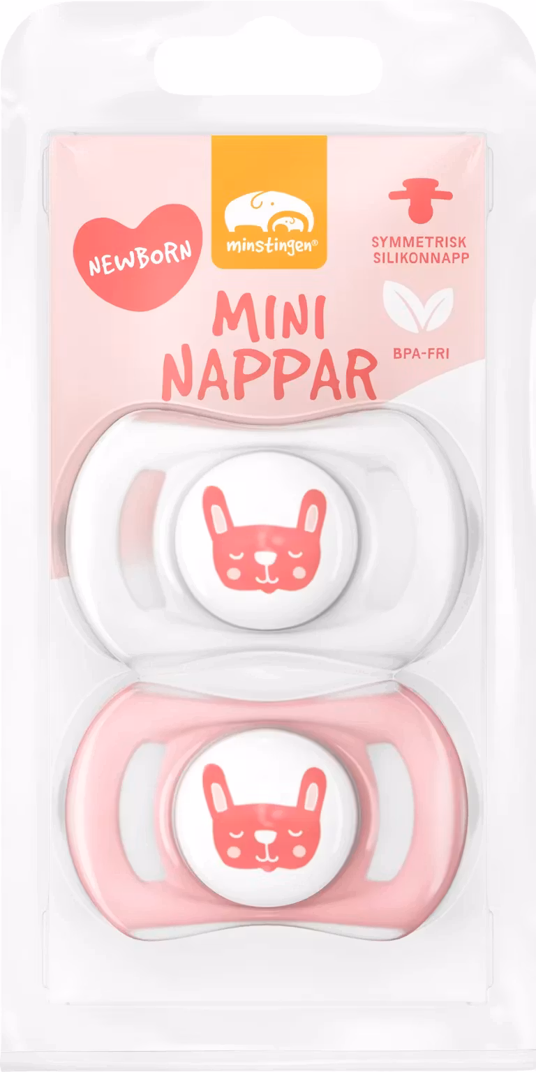 Minstingen Mini-Pacifier, Pink- 2-pack