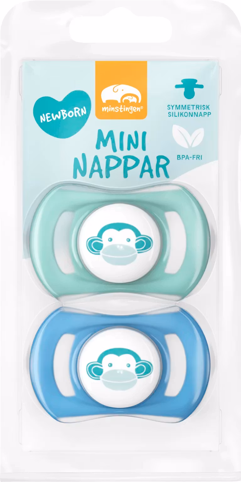 Minstingen Mini-Pacifier, Blue- 2-pack