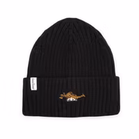 NordicBuddies Pippi Embroidered Beanie, Black