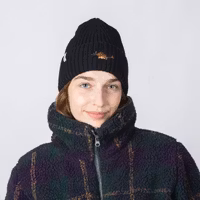 NordicBuddies Pippi Embroidered Beanie, Black
