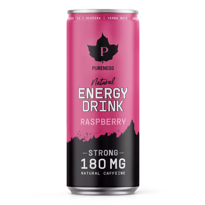 Pureness Natural Energy Drink, Raspberry - 330 ml