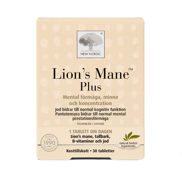 New Nordic Lions Mane Plus, Mental ability, memory and concentration - 30 tablets