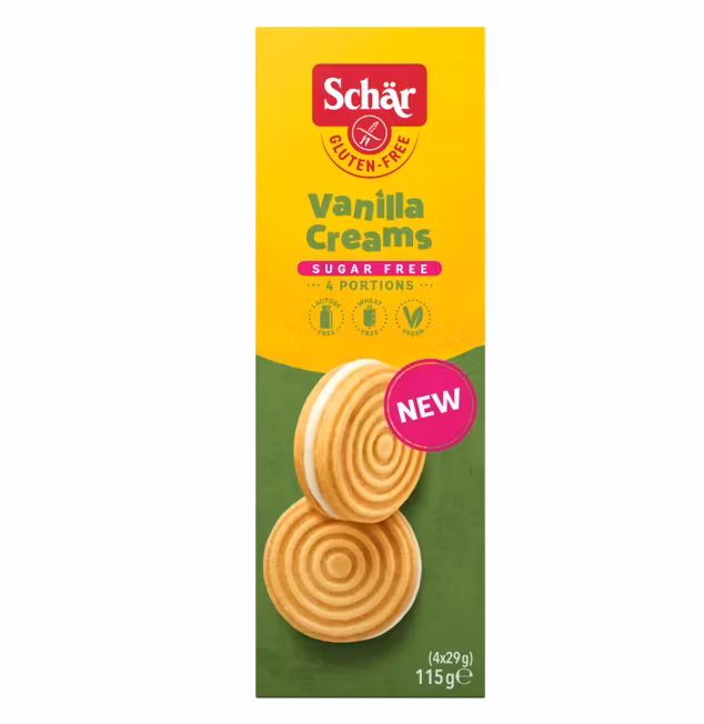 Schär (Semper) Vanilla Creams Sugar-Free - 115 grams