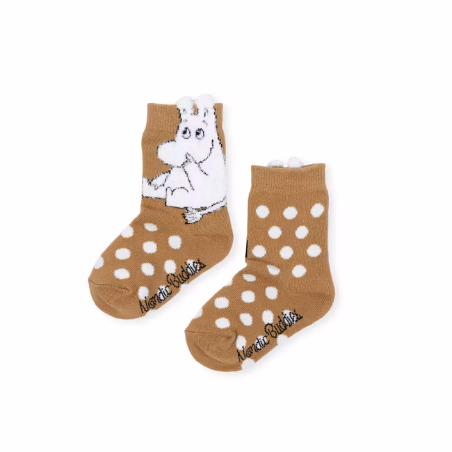 Moomintroll Fluffy Kids Socks, Brown - Size: 28-31