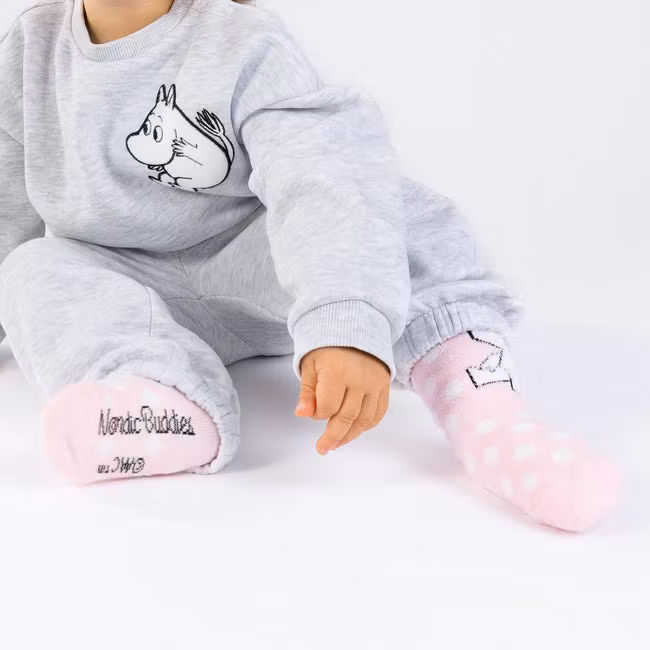 Moomintroll Fluffy Kids Socks, Pink - Size: 28-31