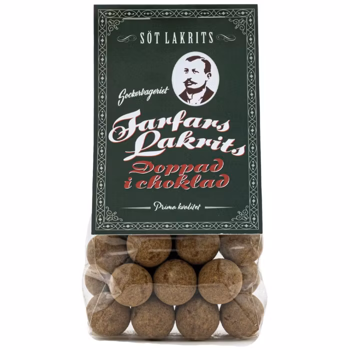 Sockerbageriet Opas süße Lakritzkugeln mit Schokolade - 150 g
