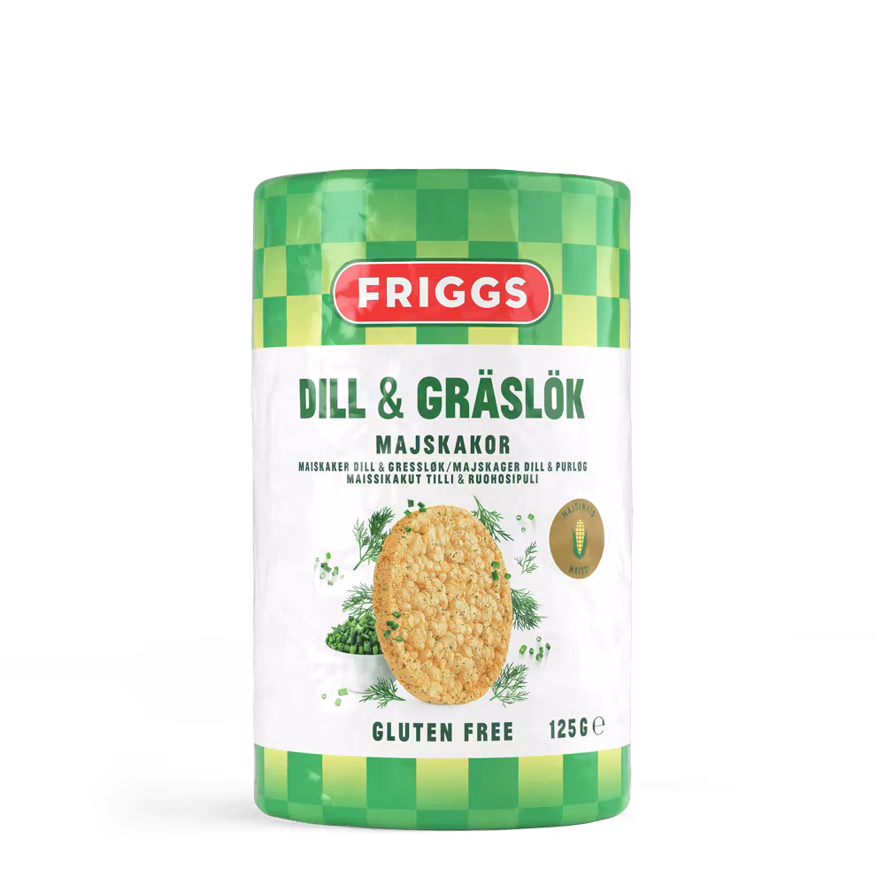 Friggs Corn Crackers, Dill & Chives - 125 grams