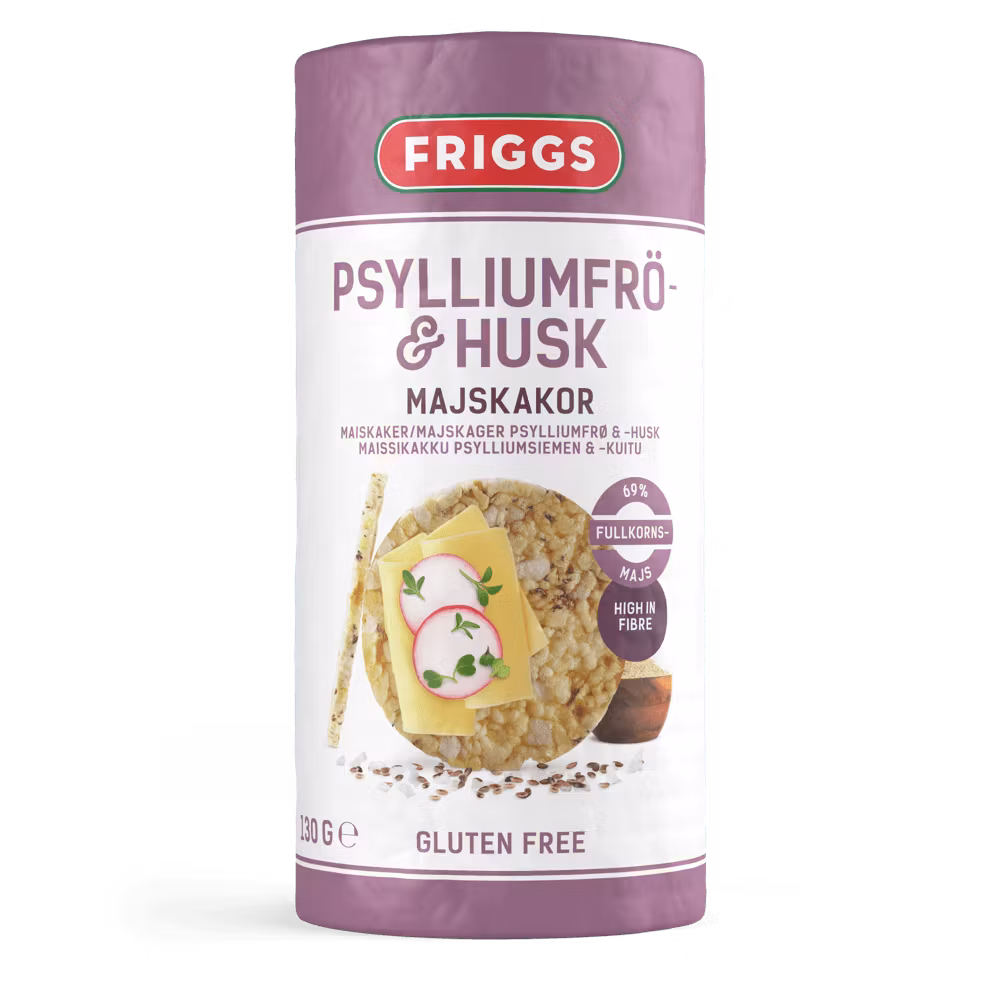 Friggs Corn Crackers, Psyllium Seed & Husk - 130g