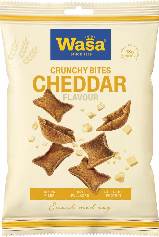 Wasa Crunchy Bites, Cheddar - 100 grams